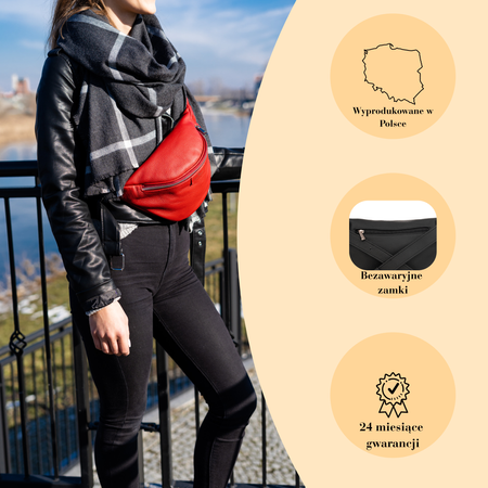 Saszetka damska skórzana S-PA czarna + złoto