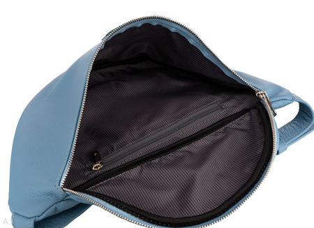 Saszetka damska skórzana S-PA L błękitna