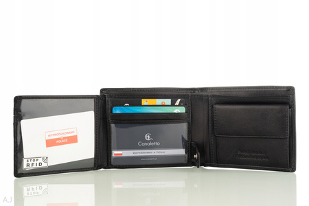 Portfel męski skórzany Canaletto P-1501/S czarny