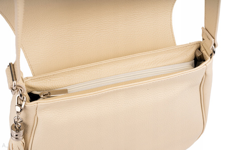 Torebka damska skórzana z klapką Canaletto T-752 beż