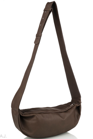 Nerka damska skórzana przewieszka brąz