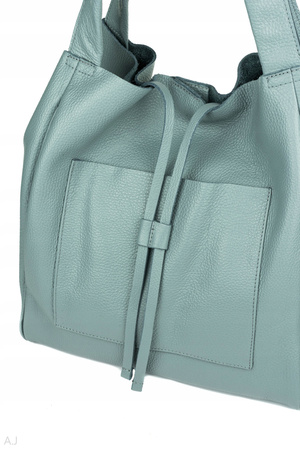 Worek damski skórzany T-EFE+ błękit