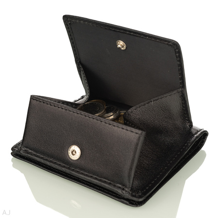 Portfel skórzany z kominkiem Canaletto P-1008 czarny