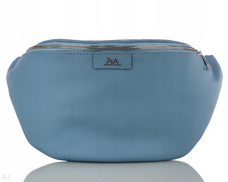 Saszetka damska skórzana S-PA L błękitna