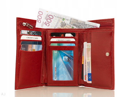 Portfel damski skórzany GB P-40 czerwony