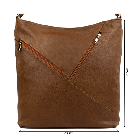 Torebka damska skórzana T-MP jasny brąz