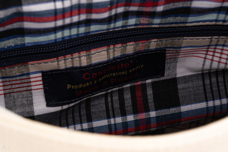 Torebka damska skórzana z klapką Canaletto T-752 beż