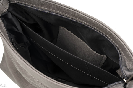 Torebka damska skórzana T-ZP jasny szary