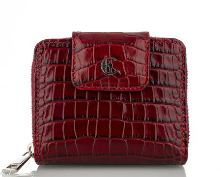 Portfel damski skórzany Canaletto P-1023 Czerwony kroko