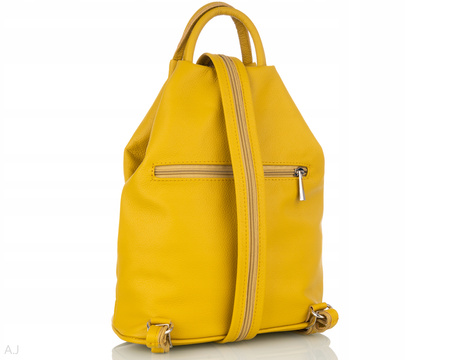 Plecak damski skórzany PL-LED żółty