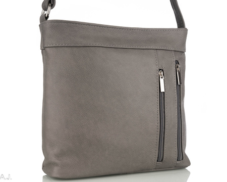 Torebka damska skórzana T-ZP jasny szary