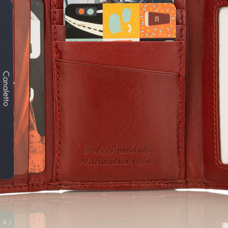 Portfel damski skórzany Canaletto P-2000 czerwony