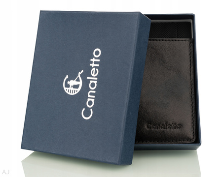 Portfel skórzany męski Canaletto P-1031 czarny