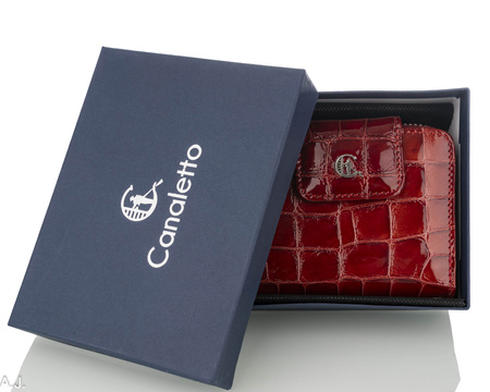 Portfel damski skórzany Canaletto P-1023 czerwony