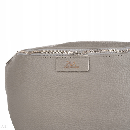 Saszetka damska skórzana S-PA L jasny szary