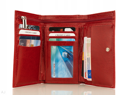 Portfel damski skórzany GB P-40 czerwony