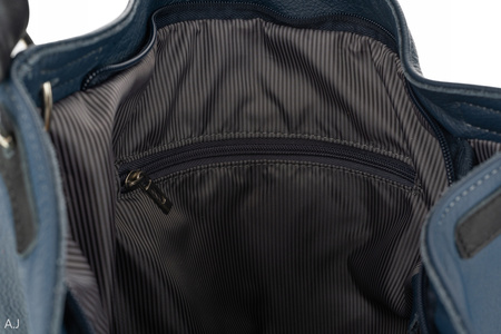 Worek damski skórzany T-PA granatowy