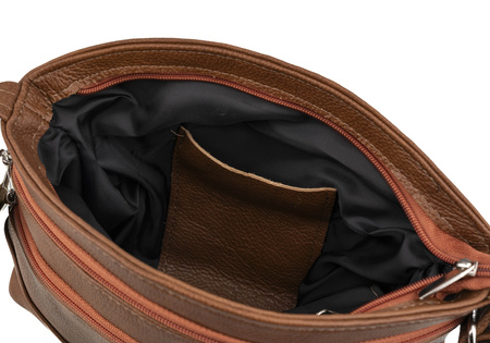 Torebka damska skórzana T-ZOWA jasny brąz