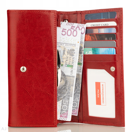 Portfel damski skórzany GB P-80 czerwony