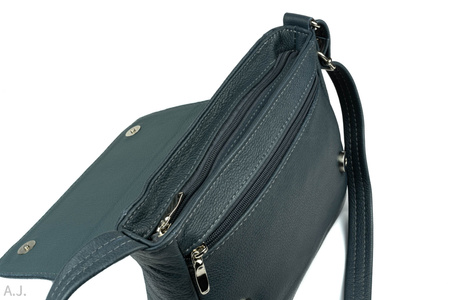 Torebka damska skórzana z klapką T-IW granat