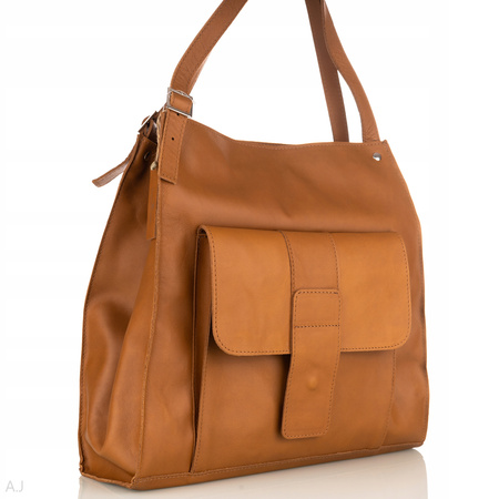 Torebka damska skórzana T-WEN camel