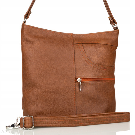 Torebka damska skórzana T-JD  camel