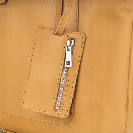 Torebka damska skórzana T-PRA miodowy brąz