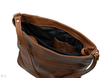 Torebka damska skórzana T-MP jasny brąz