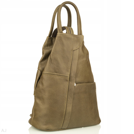 Plecak damski skórzany PL-JOA ciemna zieleń