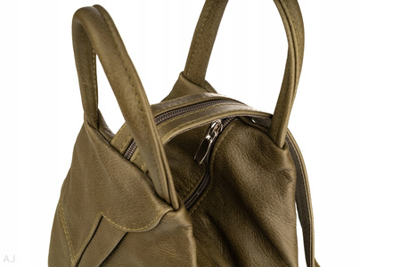 Plecak damski skórzany PL-JOA ciemna zieleń