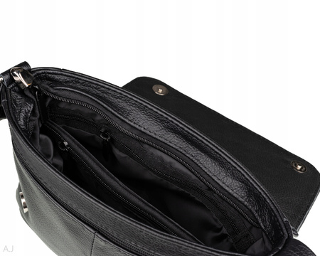 Torebka damska skórzana z klapką T-IW czarna