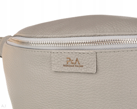 Saszetka damska skórzana S-PA jasny szary
