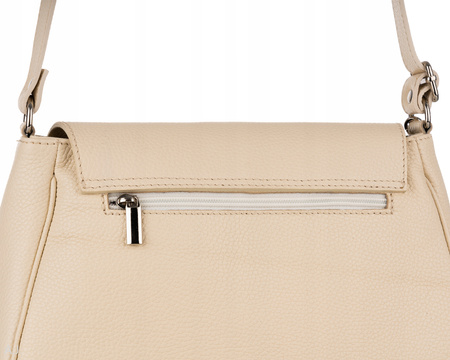 Torebka damska skórzana z klapką Canaletto T-752 beż