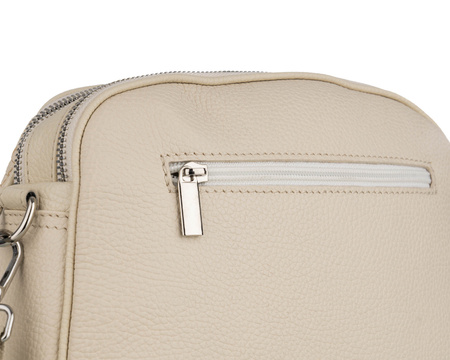 Torebka damska skórzana Canaletto T-808 beżowy z tłoczeniem