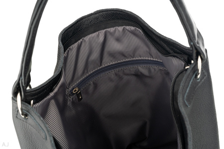 Worek damski skórzany T-PA czarny