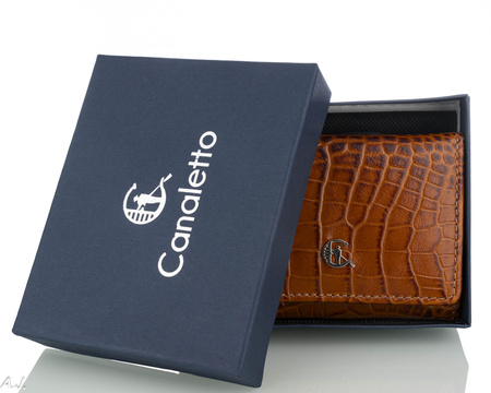 Portfel damski skórzany Canaletto P-2000 kroko brąz