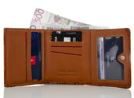 Portfel damski skórzany BajuBaj P-2003 jasny brąz