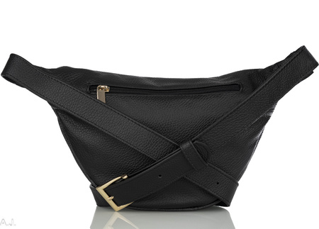 Saszetka damska skórzana S-PA czarna + złoto