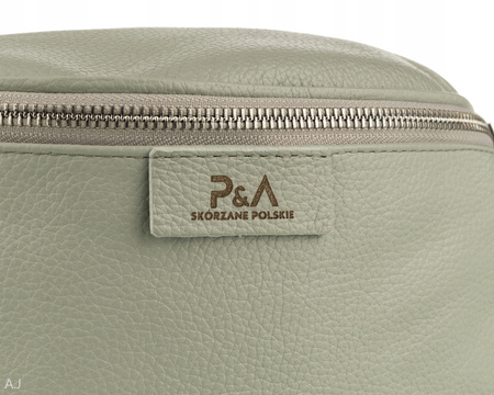 Saszetka damska skórzana S-PA bardzo jasny szary