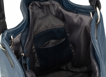 Worek damski skórzany T-PA granatowy