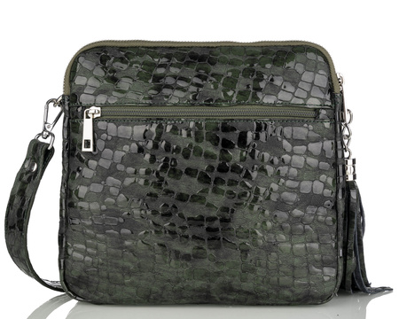 Torebka listonoszka Canaletto z naturalnej skóry z imitacja kropelek T-840