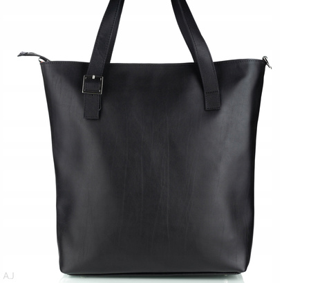 Torebka damska skórzana T-PRA CZARNY + CZERWONY