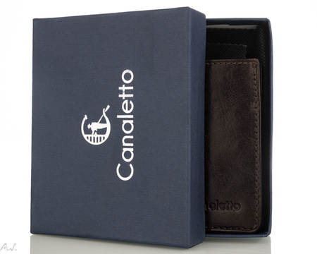 Portfel skórzany męski Canaletto P-1031 brąz