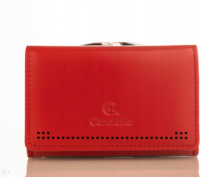 Portfel damski skórzany Canaletto P-1224/P51 czerwony