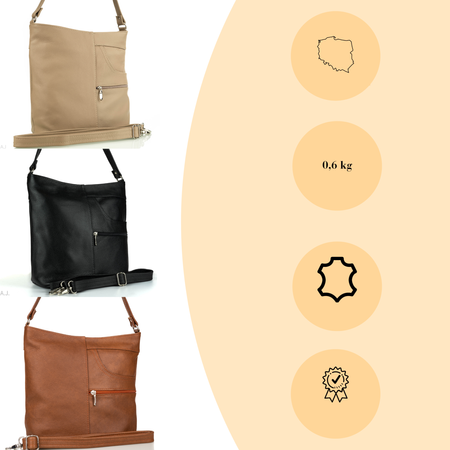 Torebka damska skórzana T-JD camel