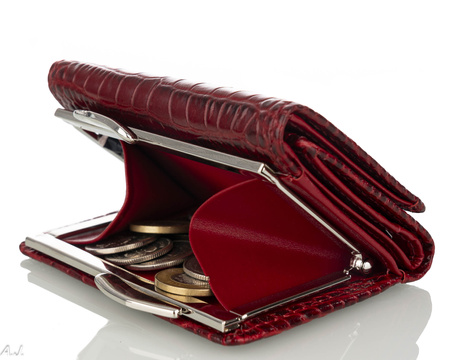 Portfel damski skórzany Canaletto P-2000 kroko czerwony