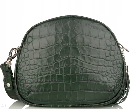 Torebka damska skórzana Canaletto T-740 Zielony krokodyl