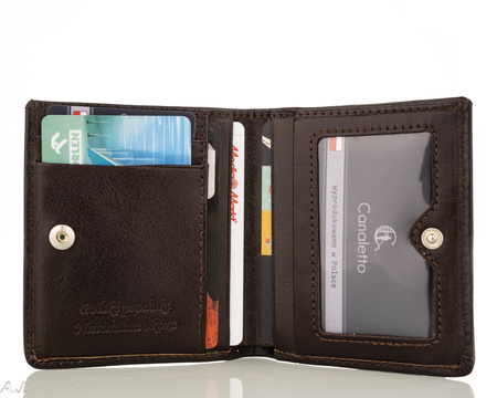 Portfel skórzany męski Canaletto P-1031 brąz