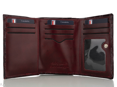 Portfel damski skórzany Canaletto P-1225 bordo