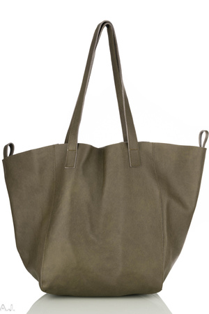 Worek damski skórzany T-ISL khaki